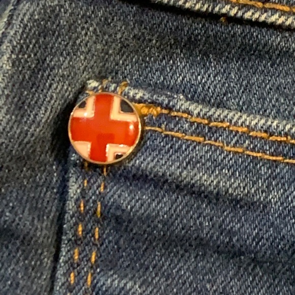 Hudson Distressed Denim Jean Mini Skirt sz 16 - Picture 7 of 10